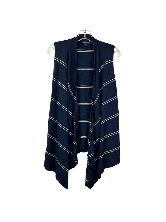 Tommy Hilfiger Sweaters - Tommy Hilfiger Womens Knit Sleeveless Cardigan Open Front Navy/White Size S/P